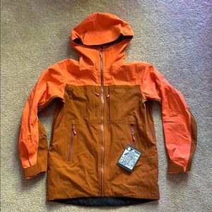 Men's size Oversized Cosmic shell Jacket Primo - bright coral and copper color